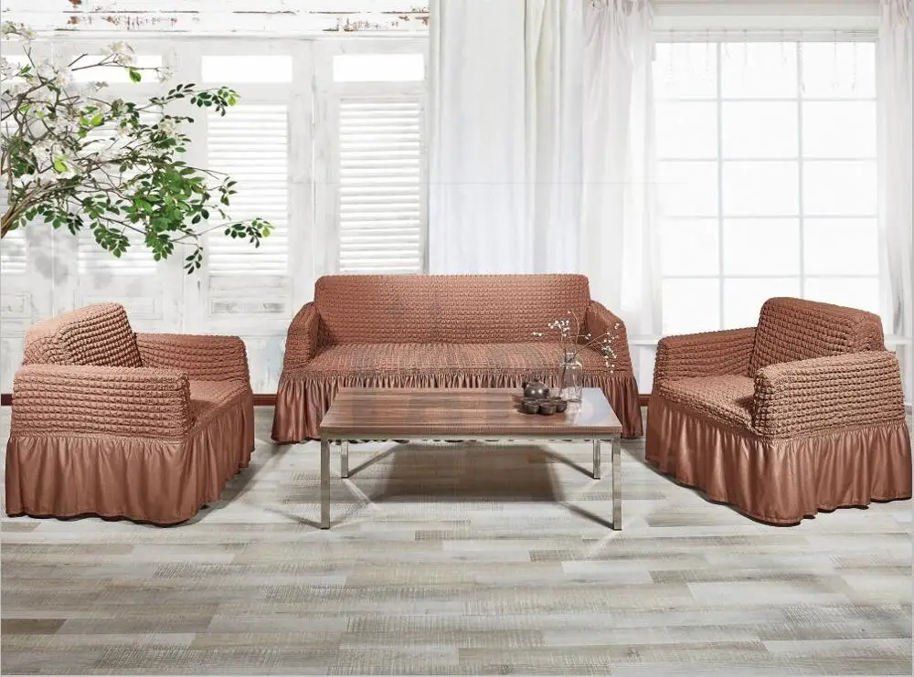 
GS-SC-04 Micro fiber polyester fitted protective sofa set covers 
