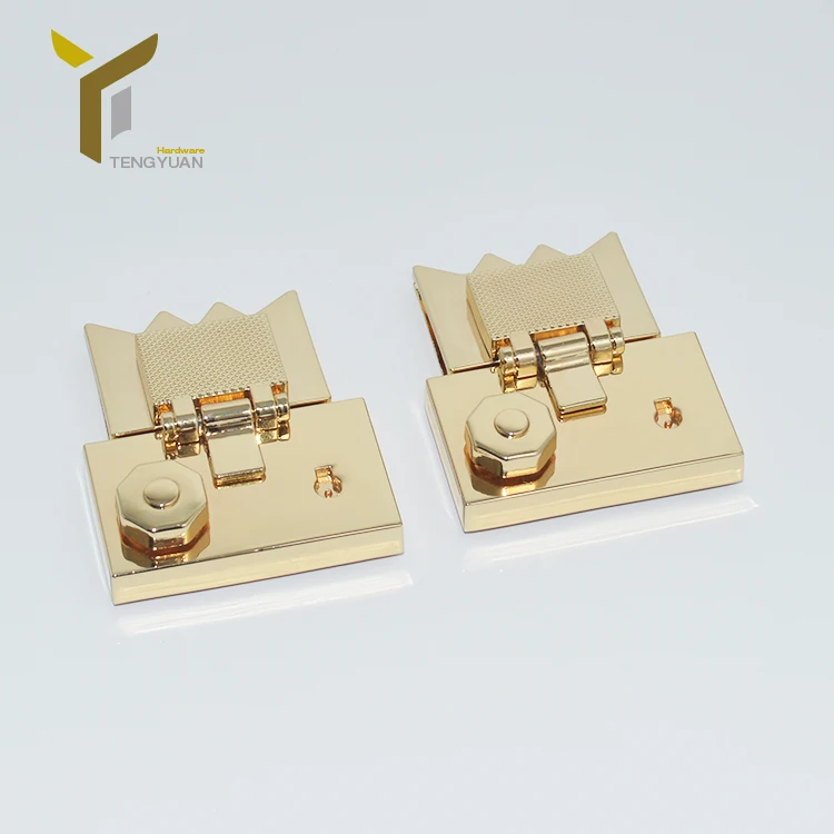 Guangzhou wholesale market bag metal push button lock metal push open lock for handbags