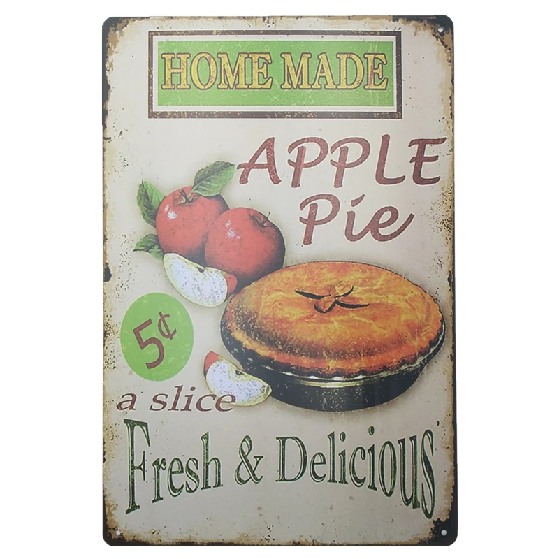 
Coffee Bakery Tin Sign Bar Pub Home Wall Decor Retro Metal Art Poster Metal Plate Plaques Vintage Finish Retro Bar Sign 