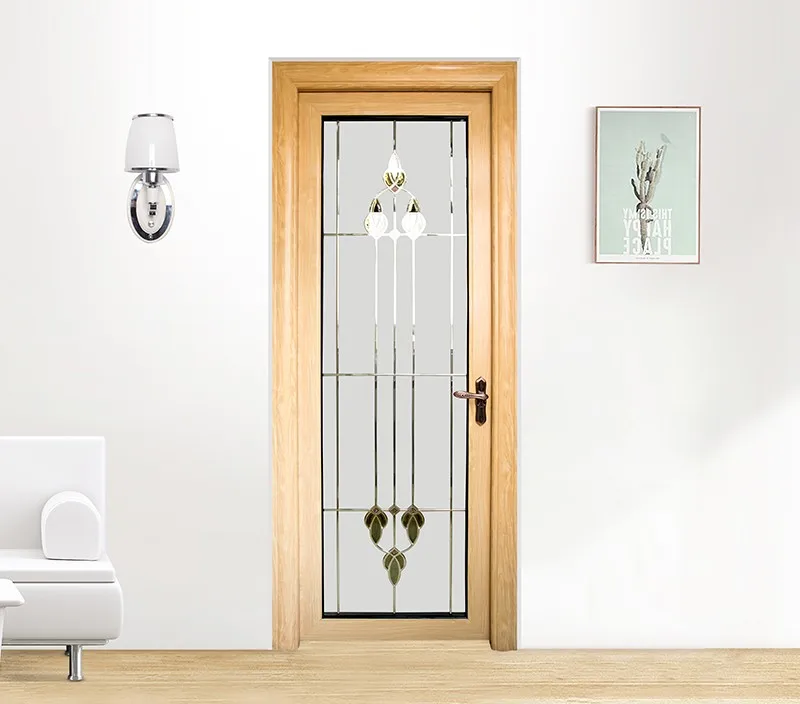 Interior Single Aluminium Frame Fiberglass Bathroom Door Designs