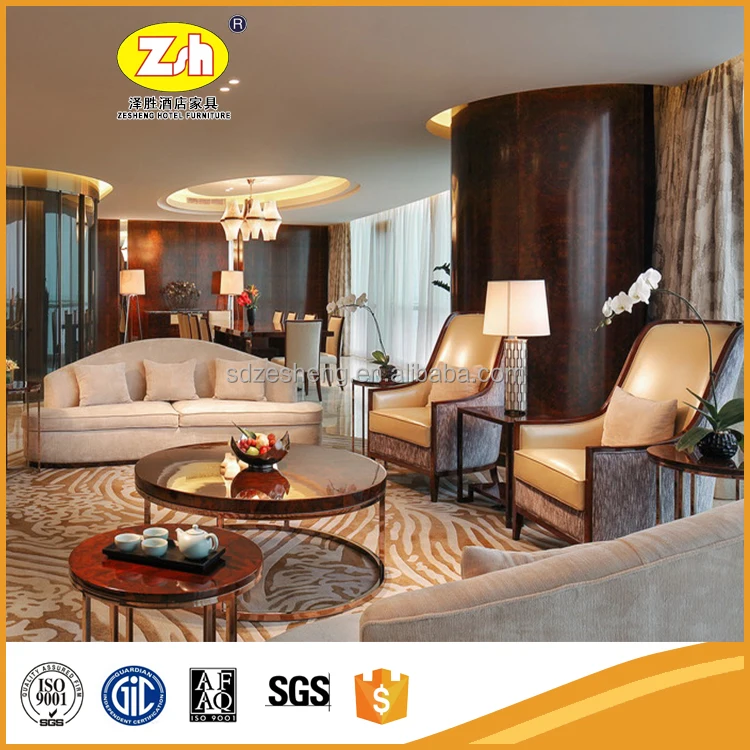 Фошань zesheng отель Гостиная диван набор отельная софа отель журнальный столик набор ZH-275