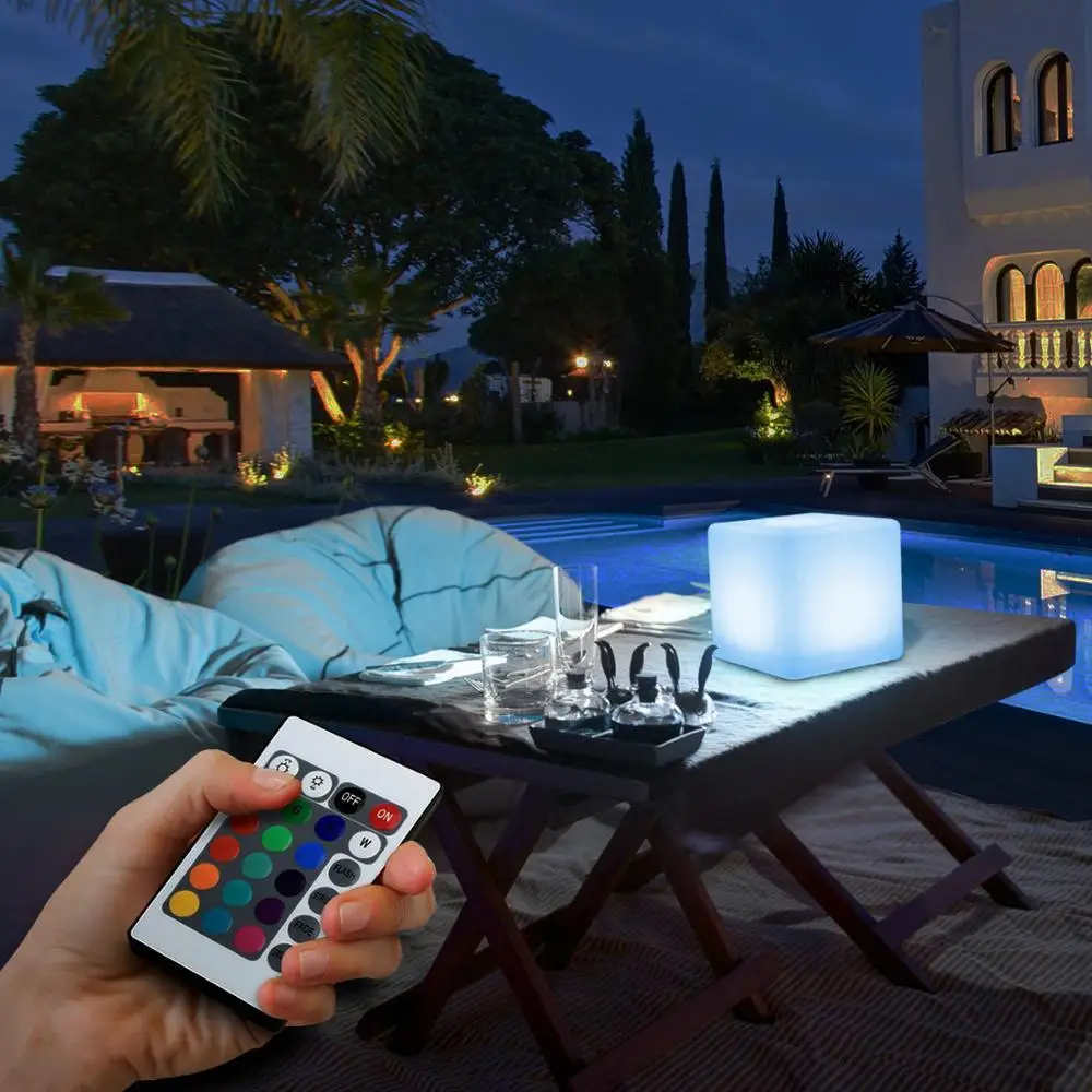 10x10x10cm rgb led cube lamp rechargeable mini cube led light