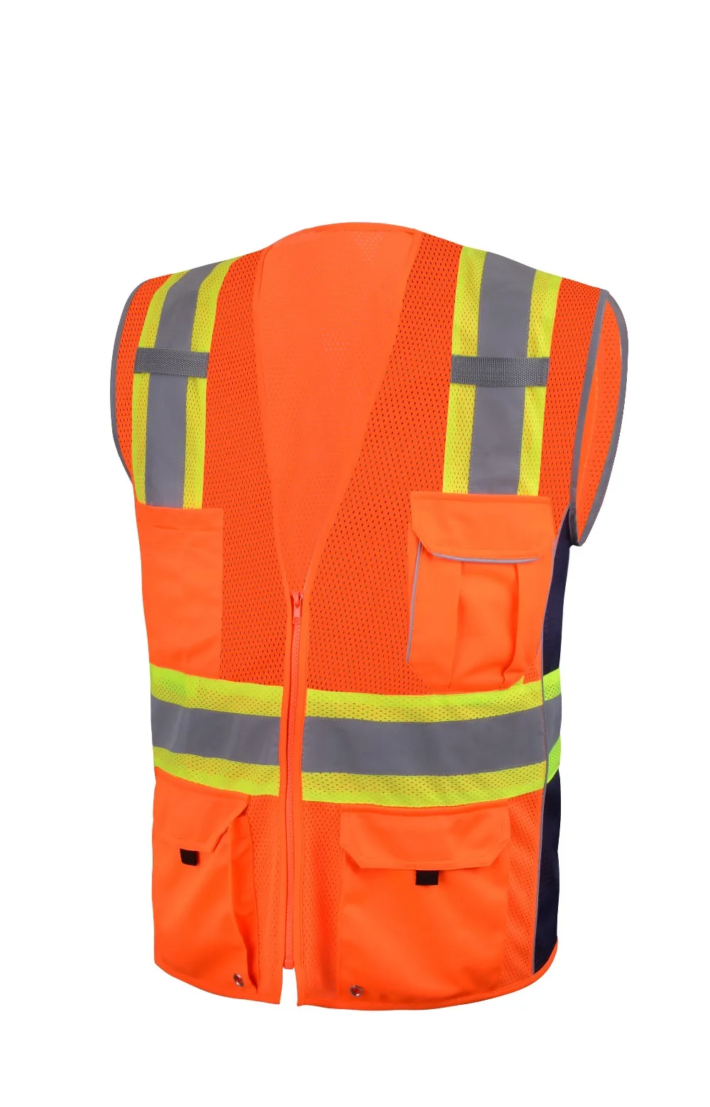CE EN ISO 20471 color knit fabric hi vis Reflective safety vest with reflective tape