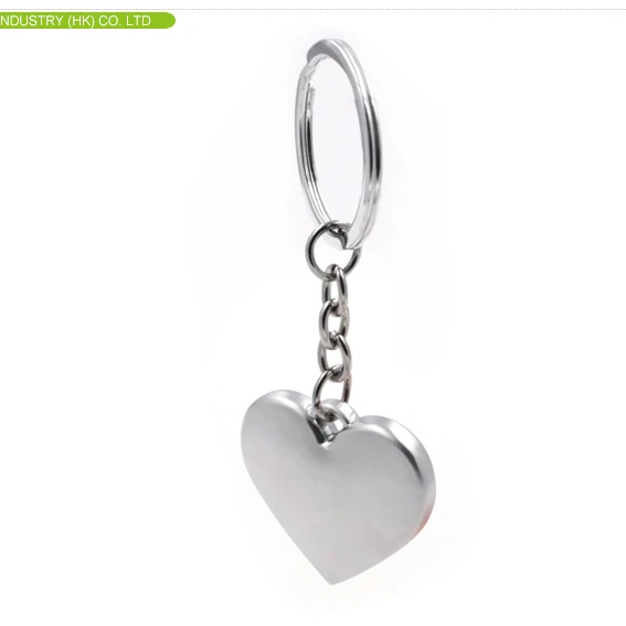 New Design Personalized Heart Shaped Metal Key Chain Keyring Blank Love Keychain