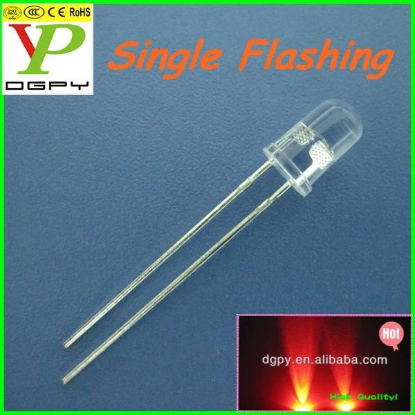 (TOP LED Supplier) 1.5Hz Red Blinking led diode single color flashing 5mm Dip LED ( CE & RoHS Compliant )