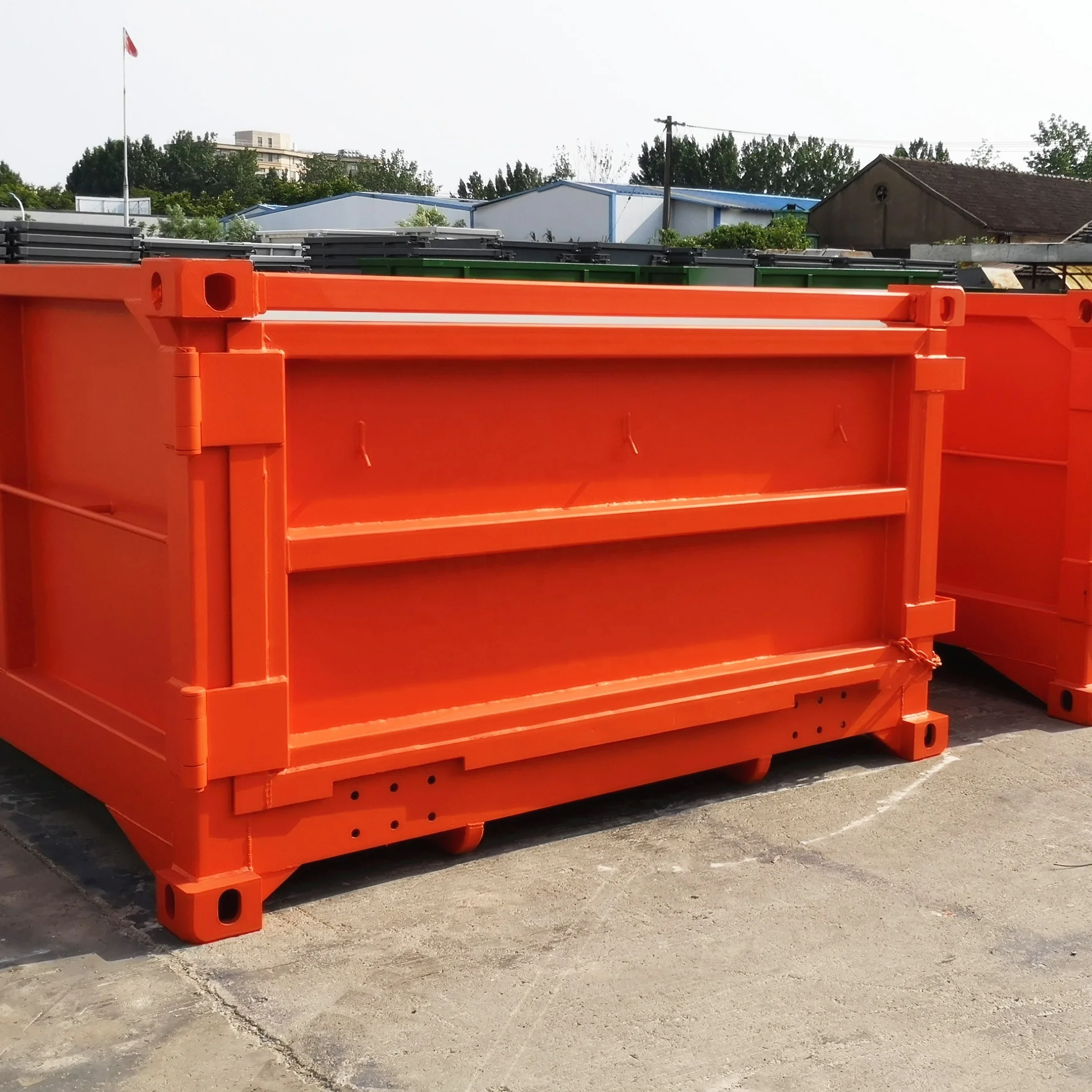 Roro Bins Heavy Duty Waste Container 20ft Half Height Roll Off Hook Lift Bin