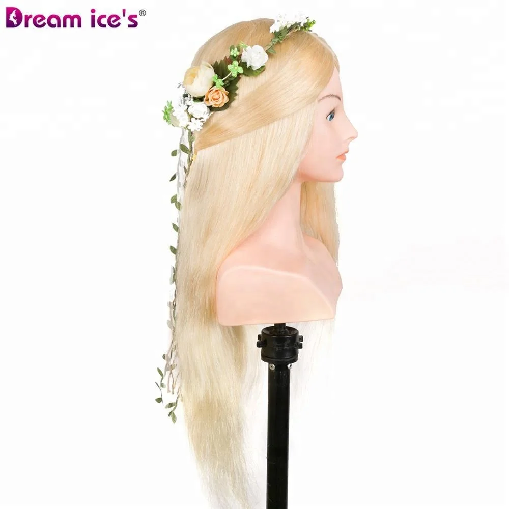 
beauty school 22inch 100human hair mannequin heads female natural hair training head 