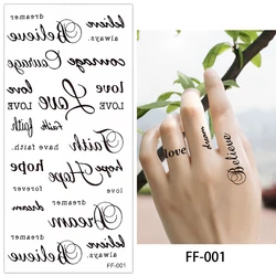 Сексуальные маленькие буквы тела темпераментные татуировки наклейки FF
