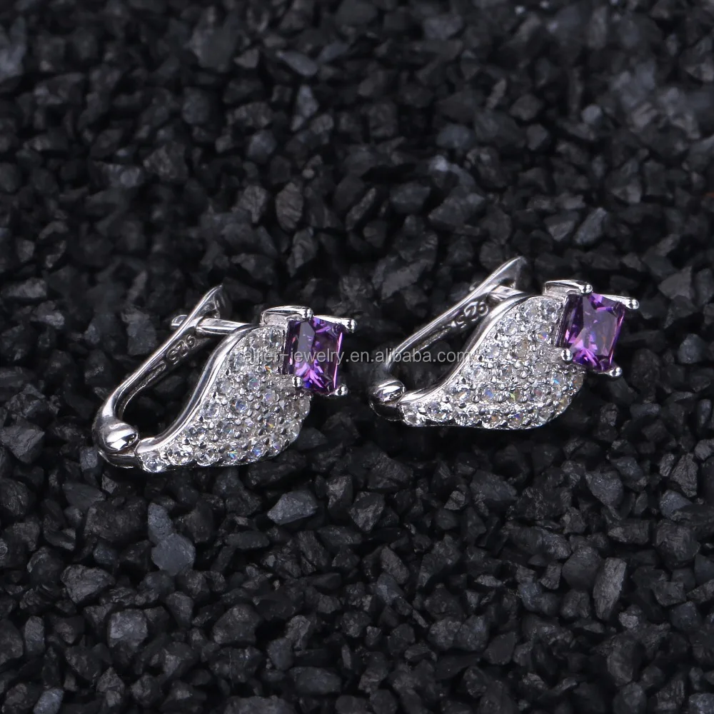 E116 2020 new style design 925 Sterling Silver English lock Earring for Women CZ Diamond Earring Jewelry