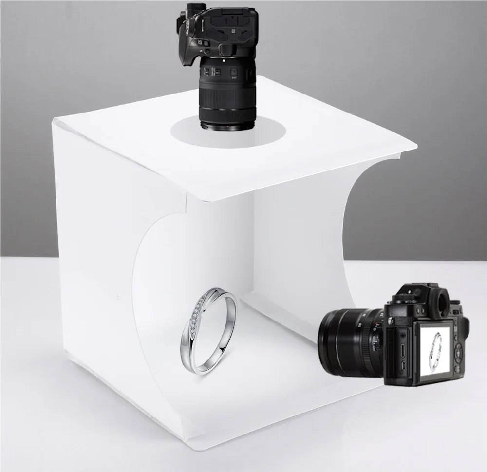 22.6*23*24cm LED Diffuser Light Tent Photography Folding lightbox Photo Box Cube Backdrops Tabletop Photo Studio kits for Camera