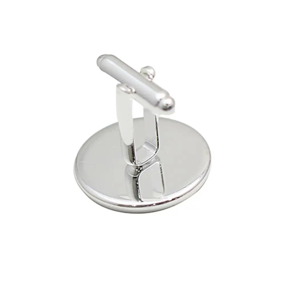 Бронзовая запонка Beadsnice с круглыми кабошонами размером 20 мм посеребренным покрытием