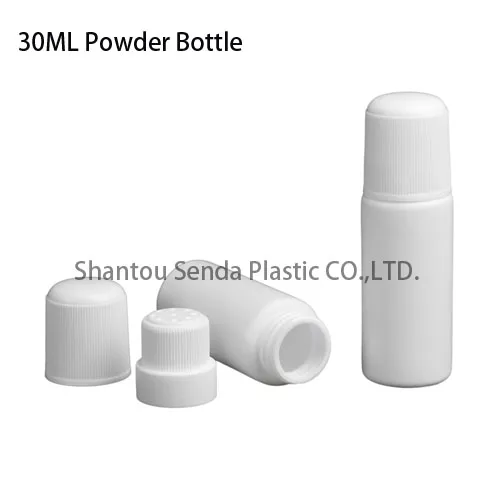 Пластиковая бутылка для порошка 30 мл продажи косметическая пластиковая тальковая