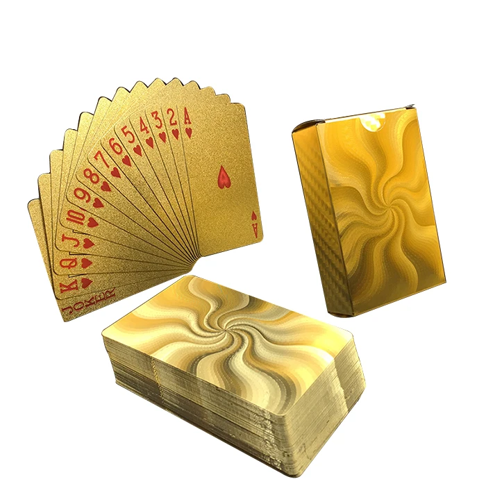 
GS-18027 Custom Gold Foil Play Game Cards PET Poker Playing Cards For Gift 