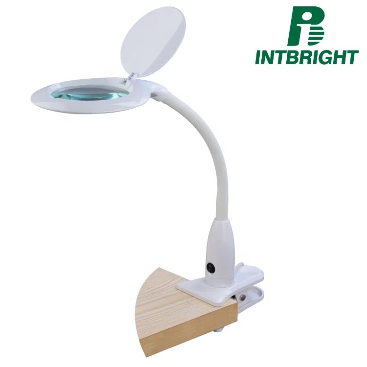 Beauty salon Intbright 5X facial magnifying glass nail LED lamp working light magnifier table lamp