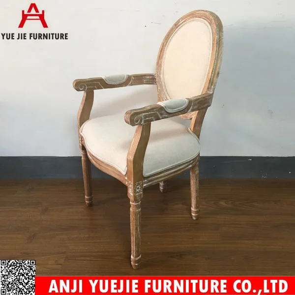 
Wooden Shabby Chic Louis Armrest Chair 