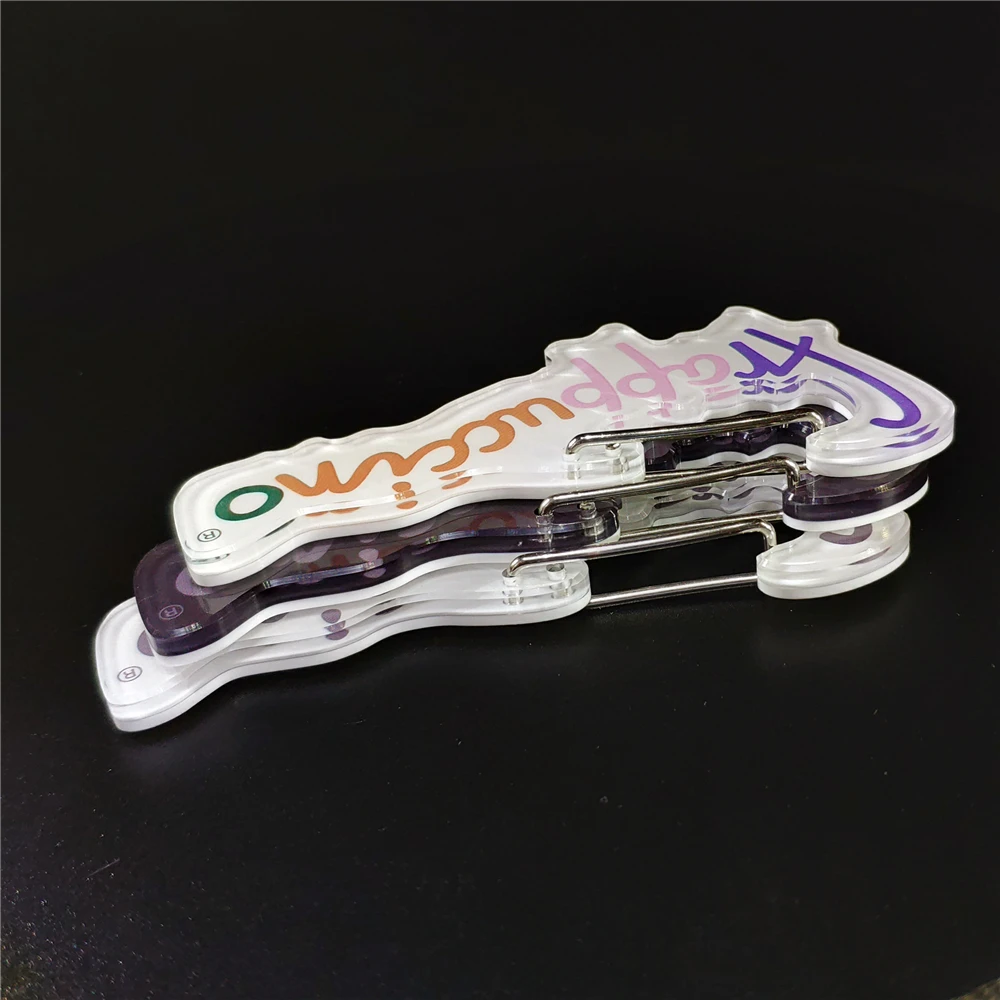 Free Sample CNC Cut CMYK Print Custom Acrylic Keychain Plastic Carabiner Key Chain Kring