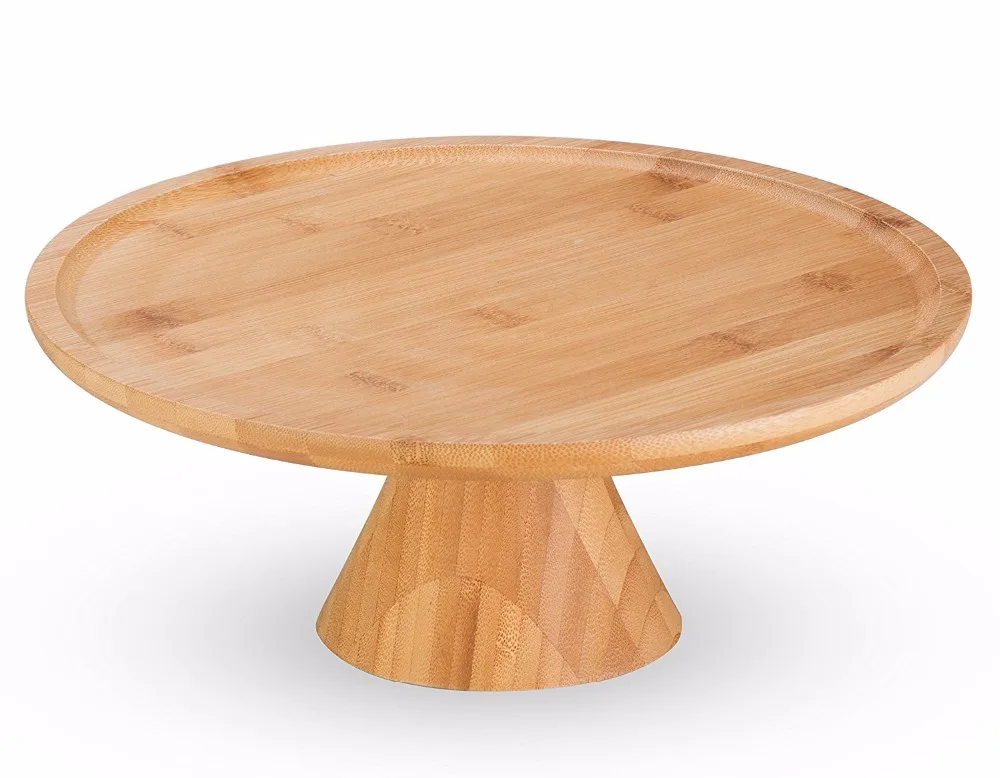 
Bamboo Rotating Cake Stand Natural for Wedding Decoration Birthday Parties Cake Tools Dessert Decorators Eco-friendly CE / EU 