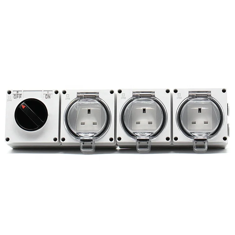 
white electric switch Weather proof wall socket and switch 
