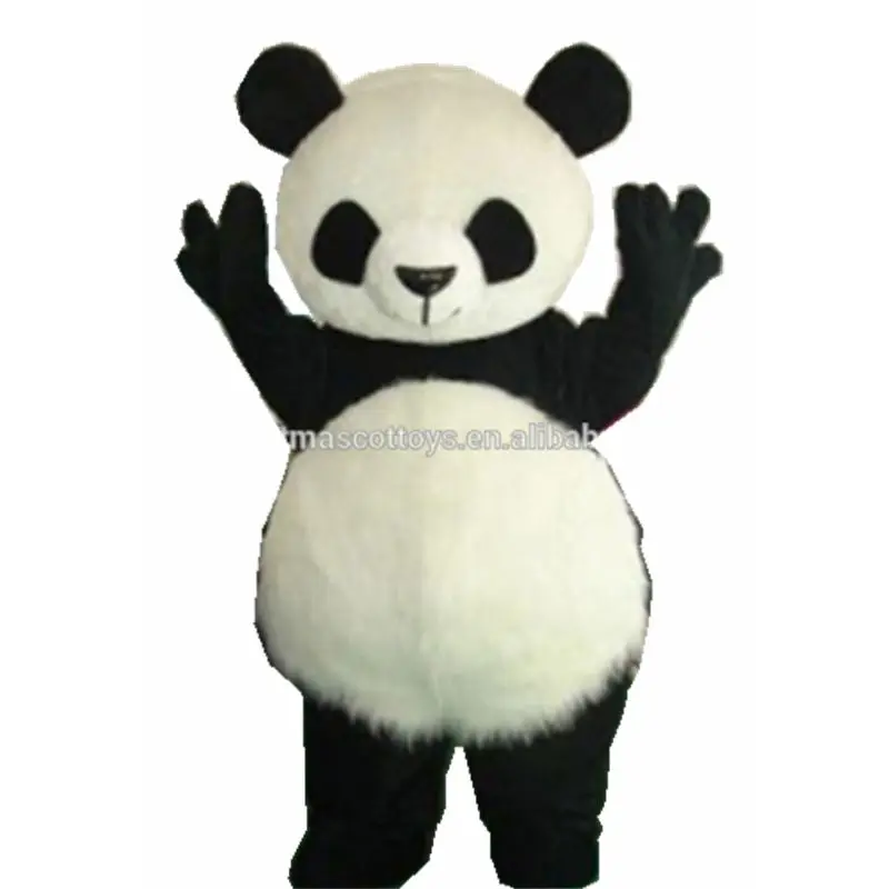 Long fur panda head costume adult panda mascot costume