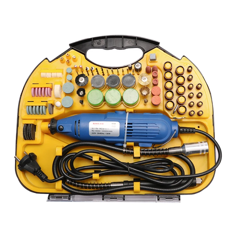 
210pcs accessories 130W adjustable speed grinder jewelry tool kits electric mini rotary tool 