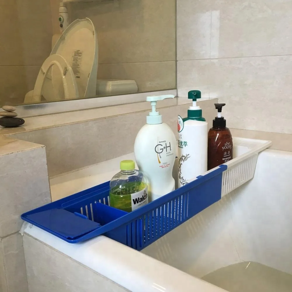 Bathtub organizer  extendable bathtub storage basket organizer  Bath Toy Organizer