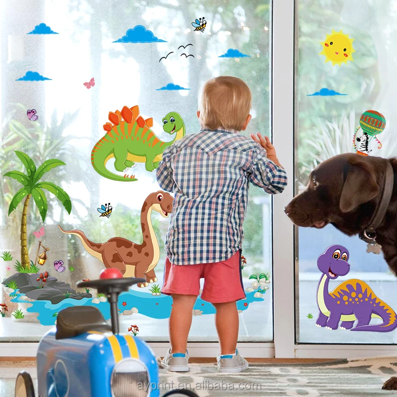 SK9125 Dinosaur Cartoon Animal Wall sticker Kids Nursery DIY decorative removable wall sticker