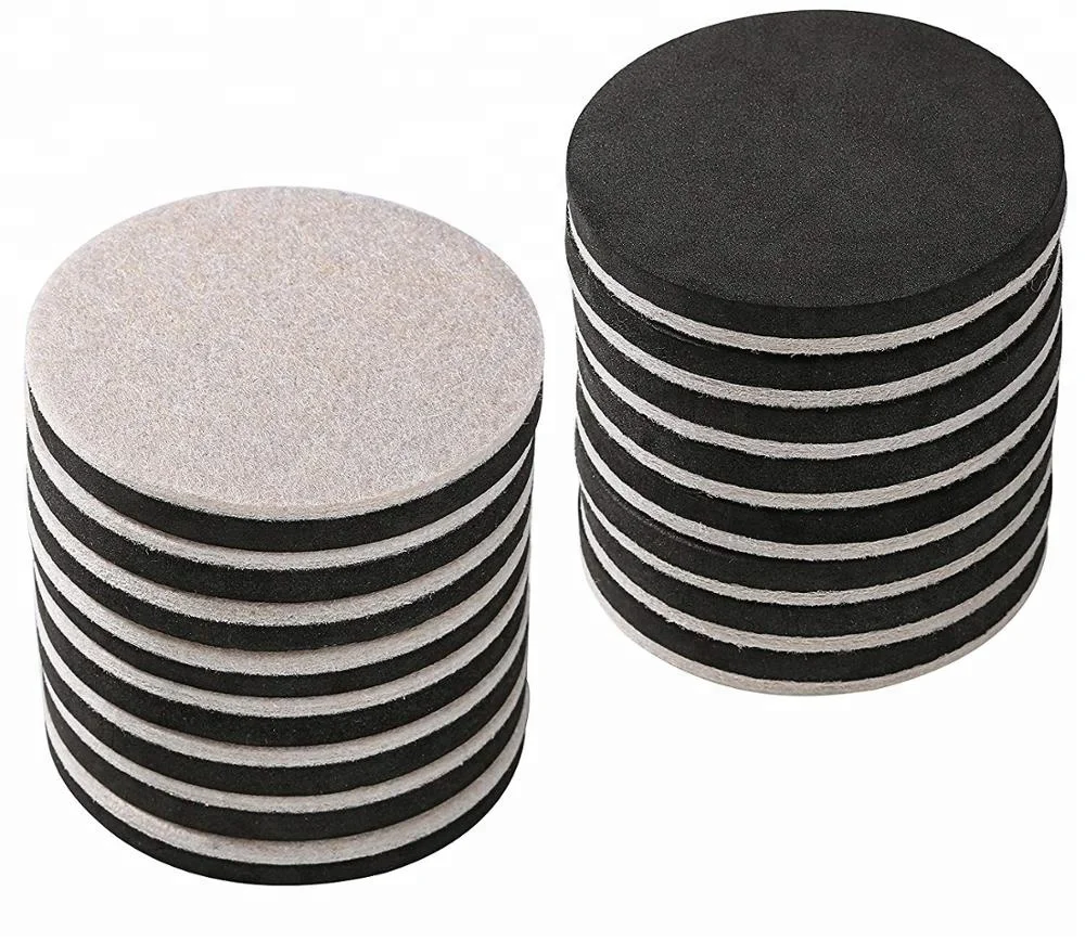 Large Oval Felt Sliders Felt Furniture Moving Pads with non-slip Rubber Foam for Hard Surfaces