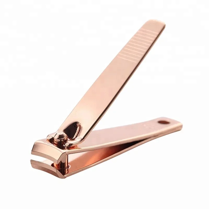 Stainless steel rose gold curved wide jaw manincure nail care sharpening clippers