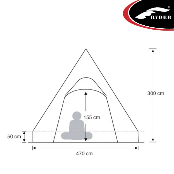 Personalized Durable Waterproof Large Family Strong Car Camping Canvas Teepee Heavy Duty Camping Luxury Glamping Tipis Bell Tent