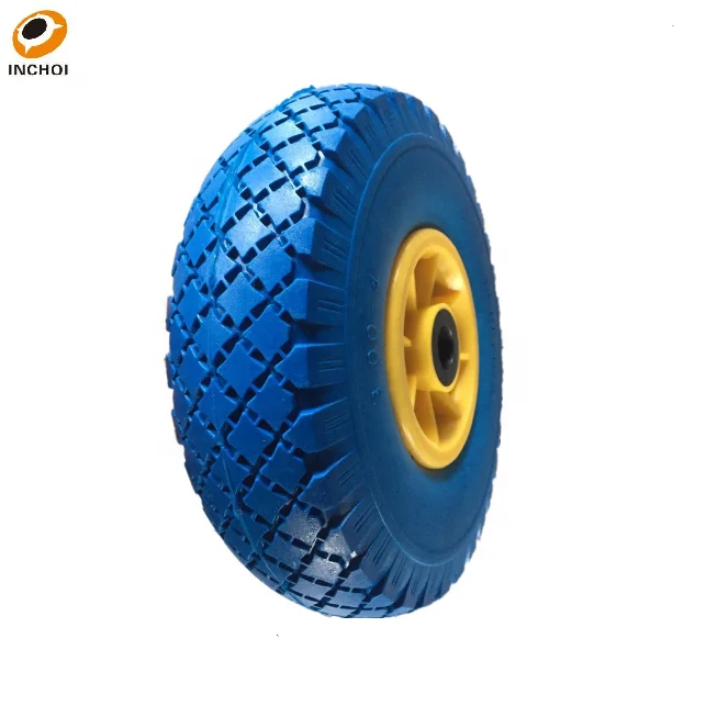 
mini 10 inch colourful polyurethane pu foam wheel tyre 3.00-4 for hand trolly wheelbarrow 