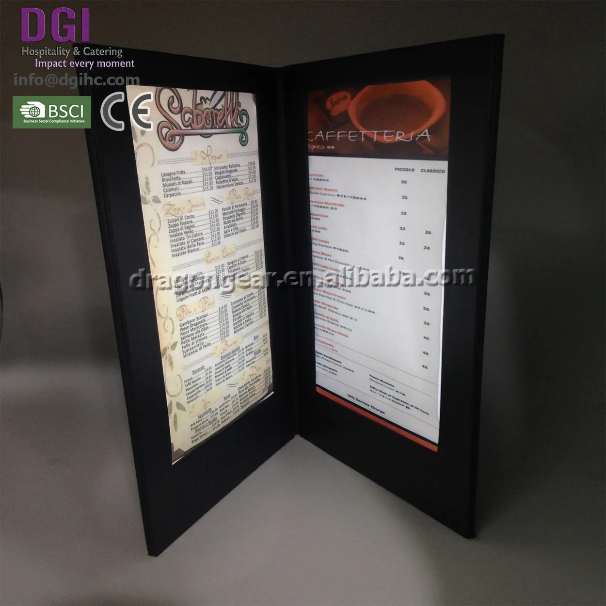 Wholesale Low Price Customized Led Menu Wine Electronic Lighted Menu Folder