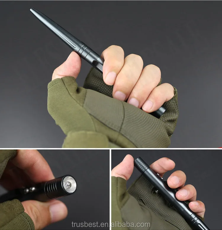 High Grade Self Defense Tactical Pen With Led Light Bolt Switch For Outdoor Self-Defense Emergency Use