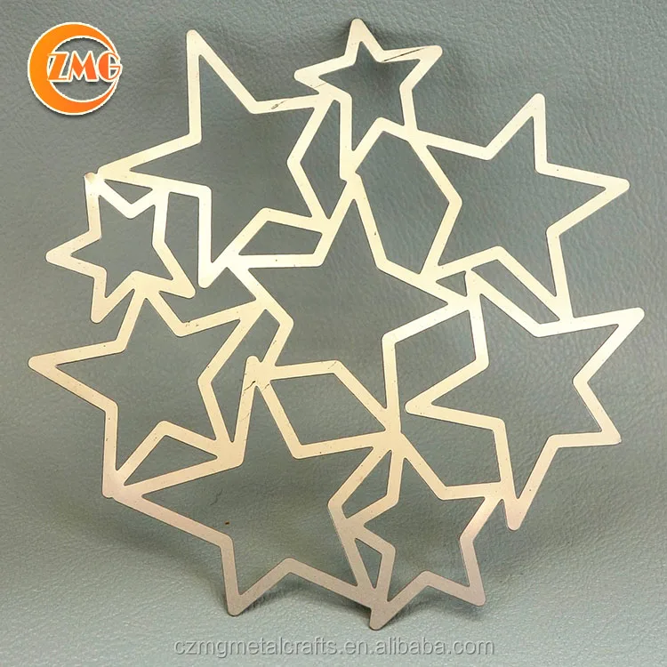 Laser Cut metal star Ornaments for Christmas decoration