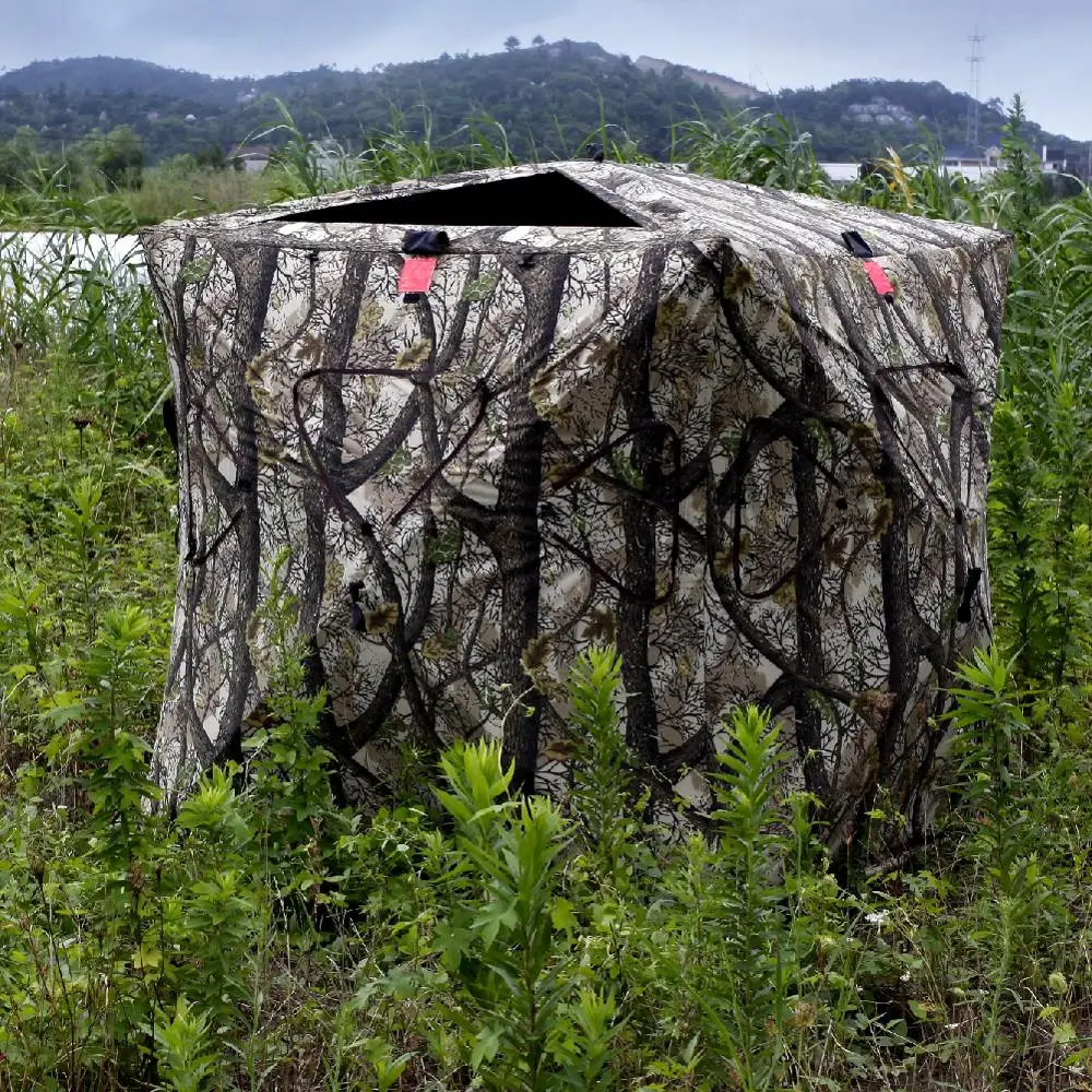 OEM Waterproof Portable Pop Up Outdoor Camouflage Hunting Tent Ground Deer Hunting Blind For 2 Person