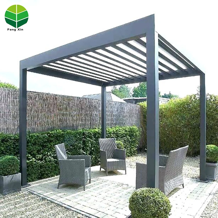 Aluminium Pergola Shutter Gazebo Motorized Louvered Roof Pergolas Aluminum Set