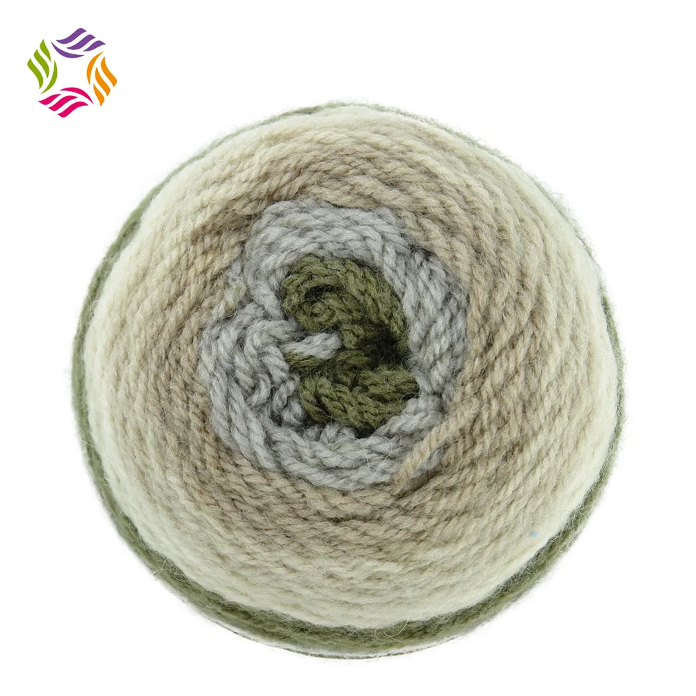 2017 multi-coloured cake yarn idael acrylic wool yarn a good-value fancy knitting yarn for women