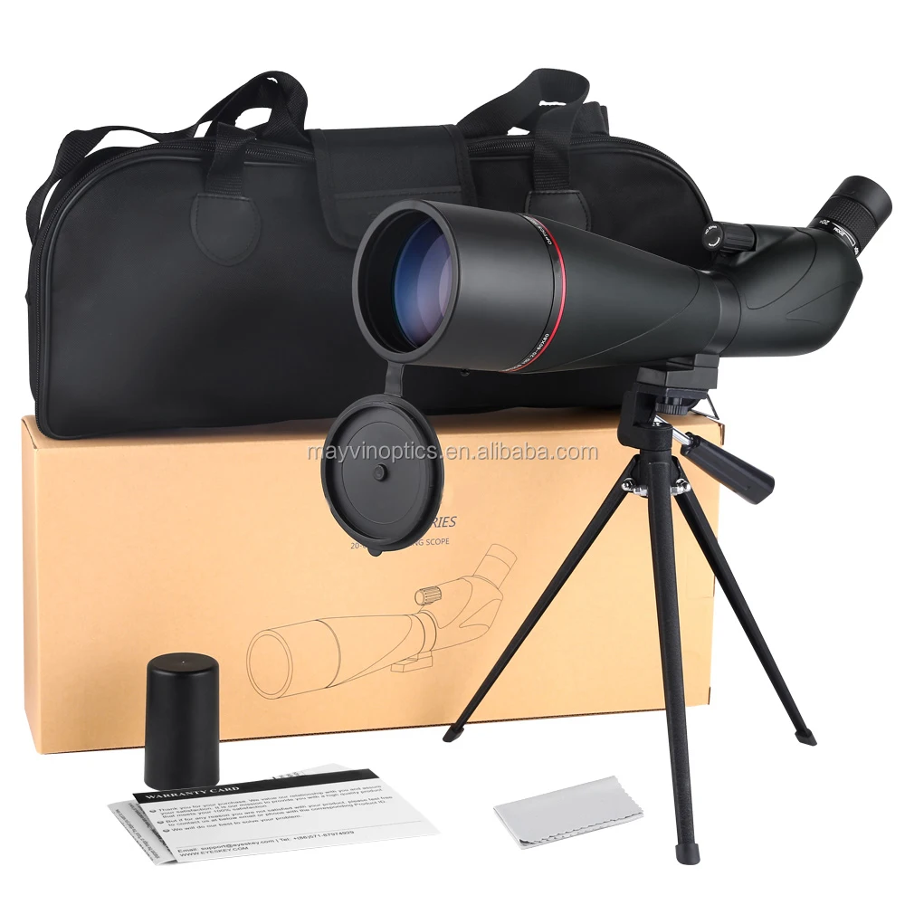 Factory Spotting Scopes with Tripod 20-60x80 Angled Waterproof Range Shooting Scope with OEM Service for Target Shooting