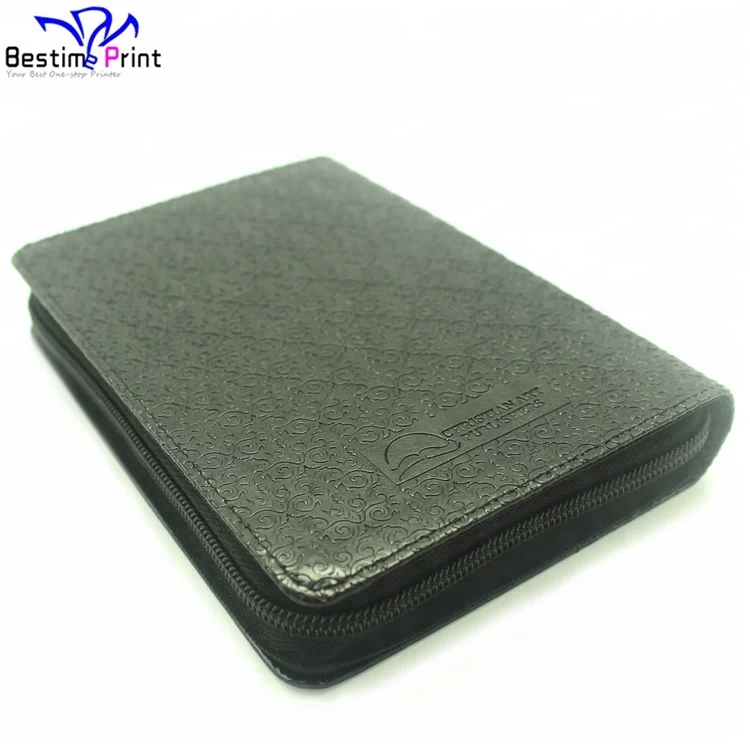 Wholesale Black Leather Cover Christian Bible Book Printing