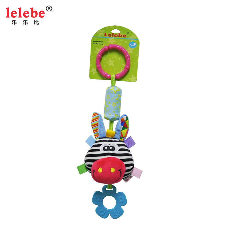 Baby crib decoration toy 2022 OEM wholesale baby bedroom hanging wind chime doll infant plush toy hand bell wind bell teether