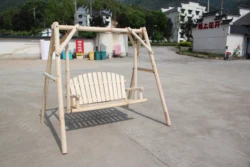 Outdoor Wooden Log Swing Modern Garden Decoration Furniture Chair Porch Swing