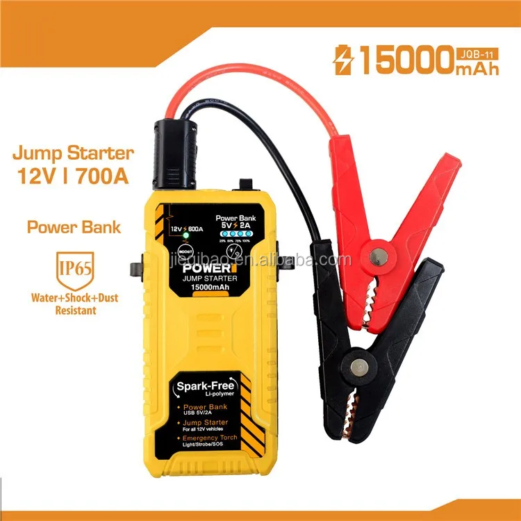 15000mAh Car Battery Charger Pack Jump Starter Multi Function Auto Emergency Power Bank for Starting Car Yellow red blue OEM
