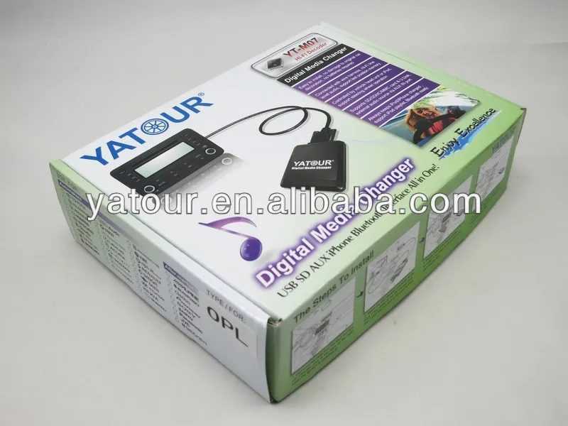 Цифровой медиаплеер (Yatour YT-M07 YTM07) USB + док-станция + SD + AUX + BT удлинитель автомобильный CD-плеер интерфейс mp3 адаптер