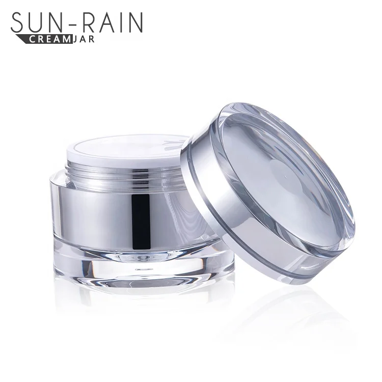 
China supplier cosmetic packaging plastic acrylic cream jar luxury fancy face cream cosmetic jars 