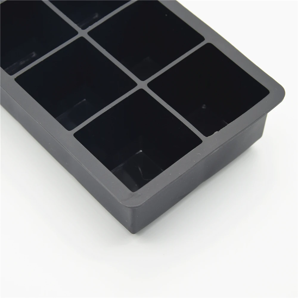 Large Size Custom Silicone Ice Cube Tray With 8 Cavities Bar Drink Whiskey Big Square Ice Brick Cube Maker Tray Mold