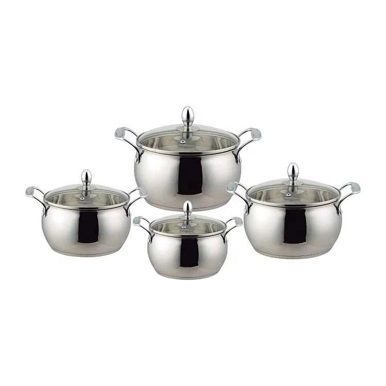 High Quality Kitchen  Stainless Steel Pasta Cooking Pot Cookware Set With Glass Lid