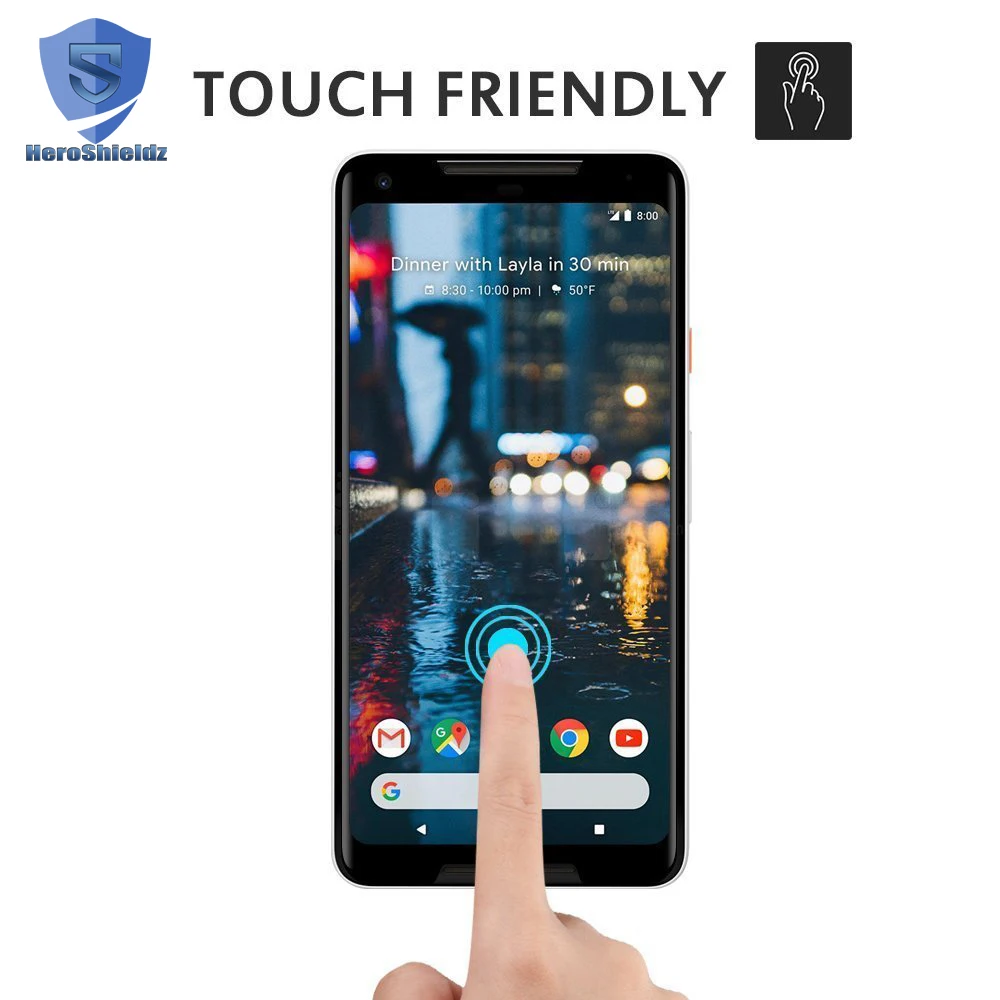 
2018 Wholesale 3D Curved Edge High Quality 9H 0.2 mm Ultra Thin Tempered Glass For Google Pixel 2 XL Screen Protector 2 Packs 