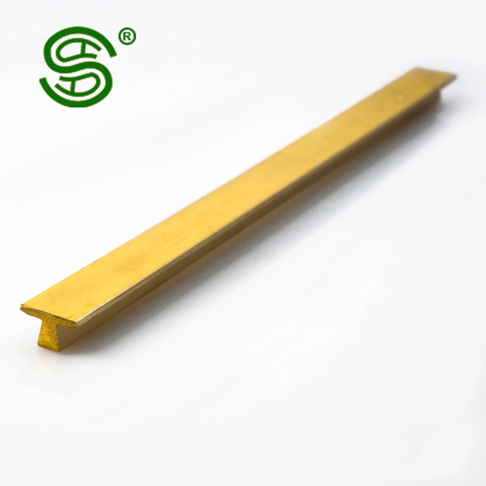 High quality Customized Color Decorative Metal T-shape brass profiles edge trims