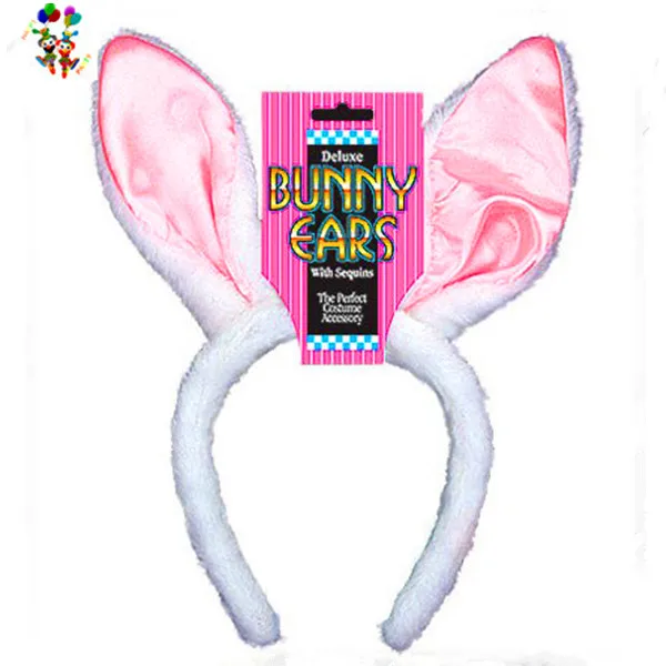 Cheap Easter Party Animal White Fur Pink Rabbit Bunny Ears Headbands HPC-0744