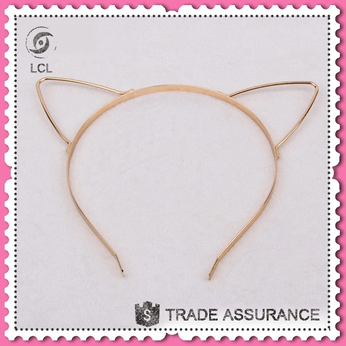 Cat ear hair headband for women,  silver or gold hair hoop