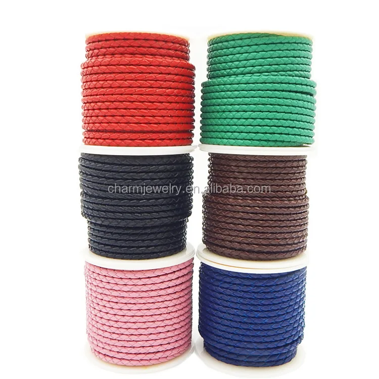 Wholesale Round Braided Leather Cord for Bracelet and Necklace Welcome OEM Color & Size MDPS001